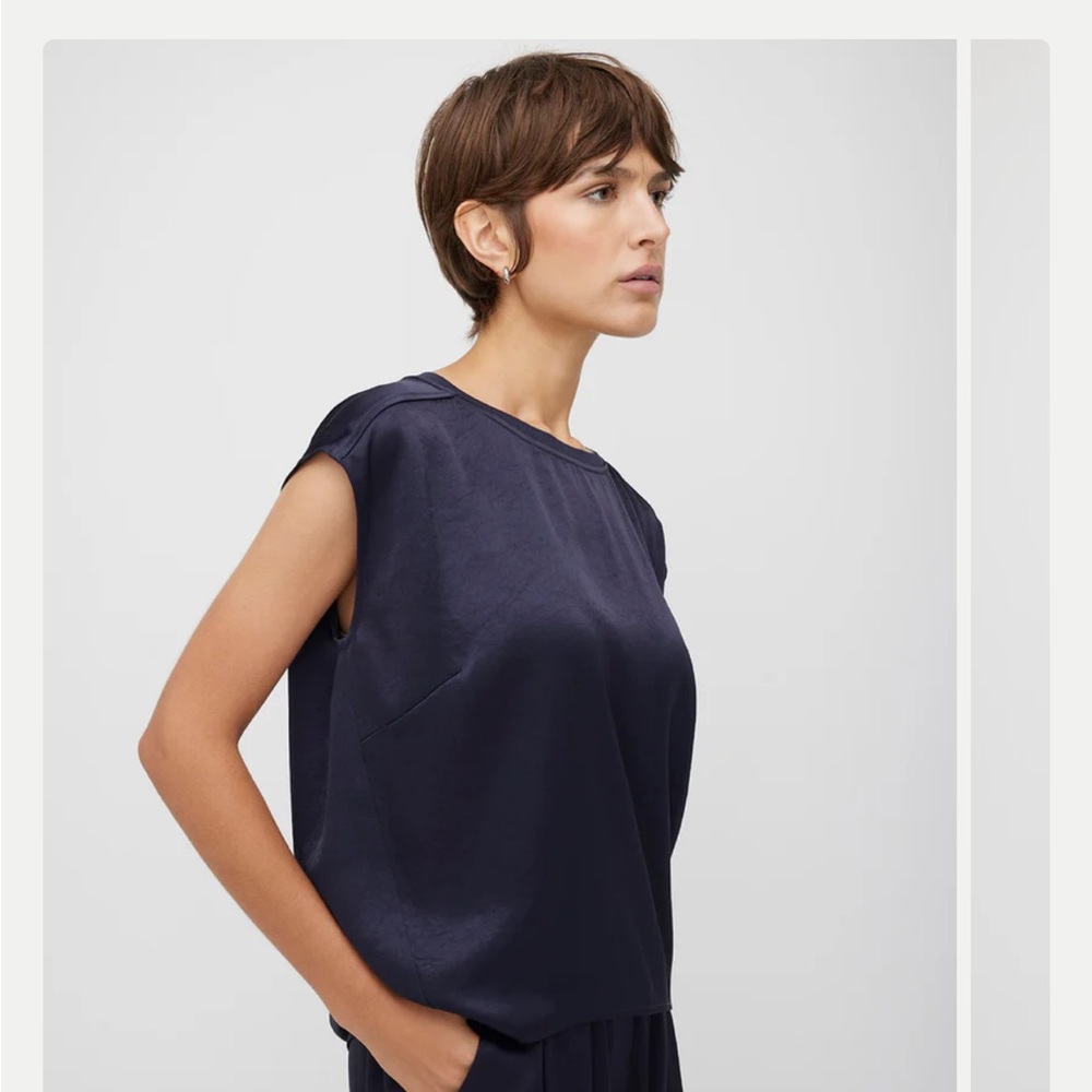 NWT Kit and Ace Navy Satin Tee